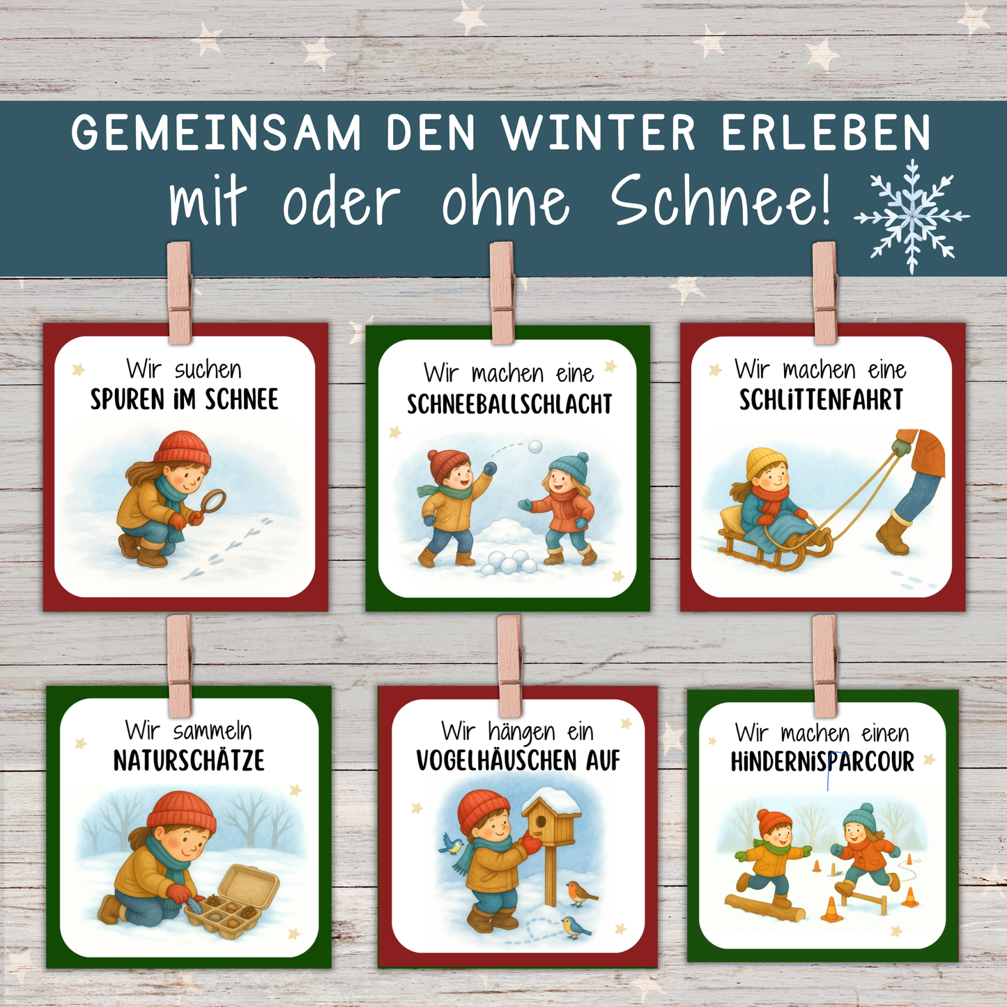 ❄️☃️ Mini-Adventskalender „Outdoor-Abenteuer“ | 48 Ideen für Kinder & Familien | Zeit statt Zeug | PDF zum Ausdrucken