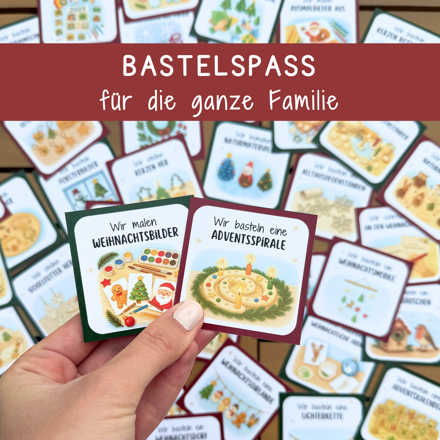 ⭐️✂️Mini-Adventskalender Basteln & Kreatives | 48 Bastelideen für Kinder | Weihnachtsaktivitäten PDF zum Ausdrucken
