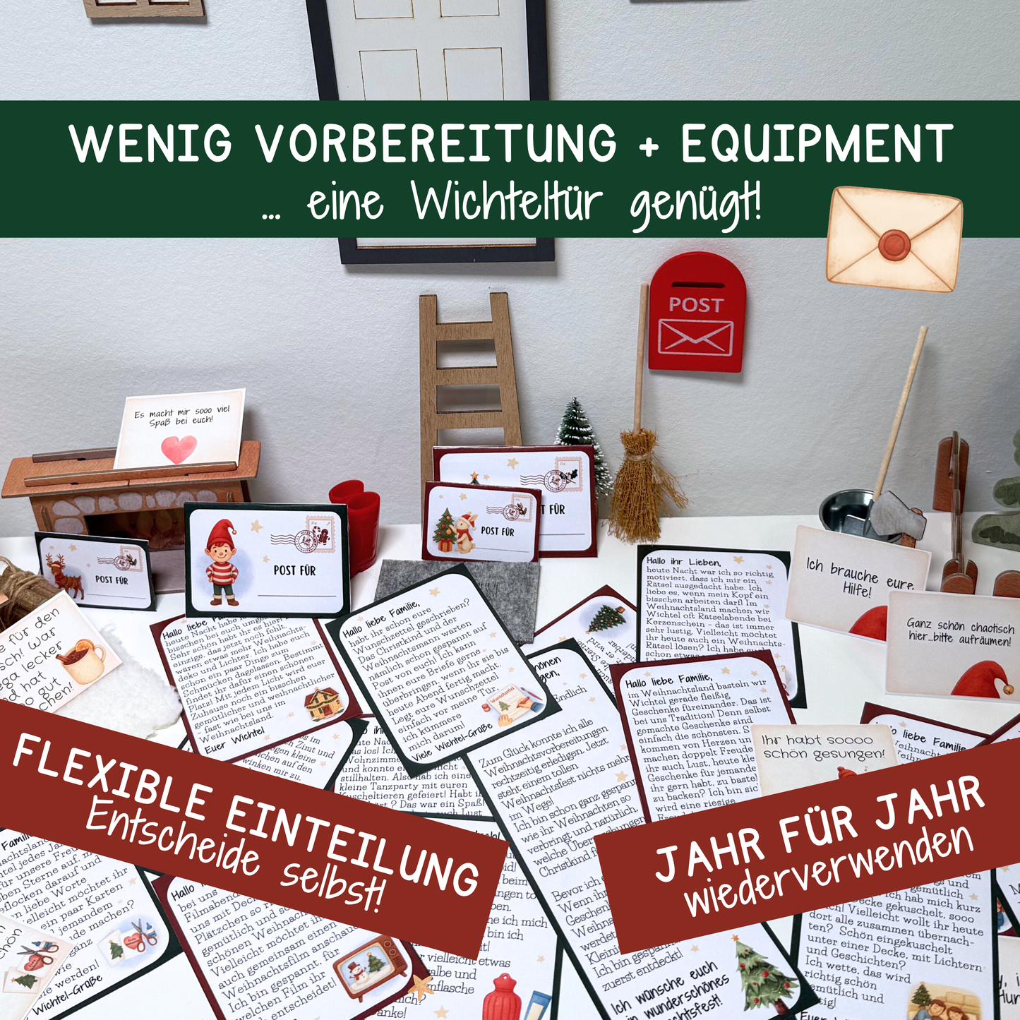 🎄 Wichtelzauber XXL – 76 liebevolle Wichtelbriefe für 64 Familien-Aktivitäten