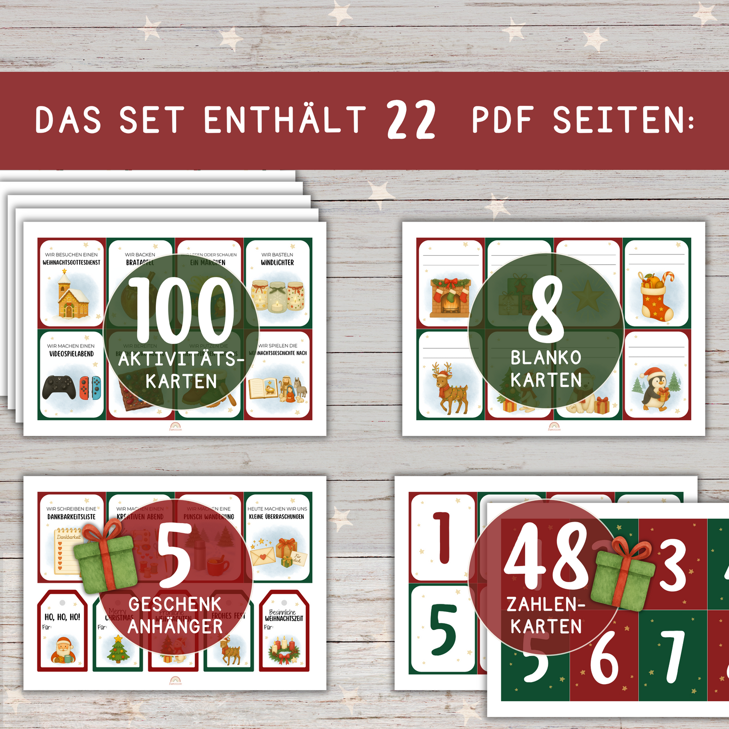 🎄 Adventskalender „Zeit statt Zeug“ | 100 Familienaktivitäten | Mitmach-Adventskalender zum Ausdrucken (PDF)