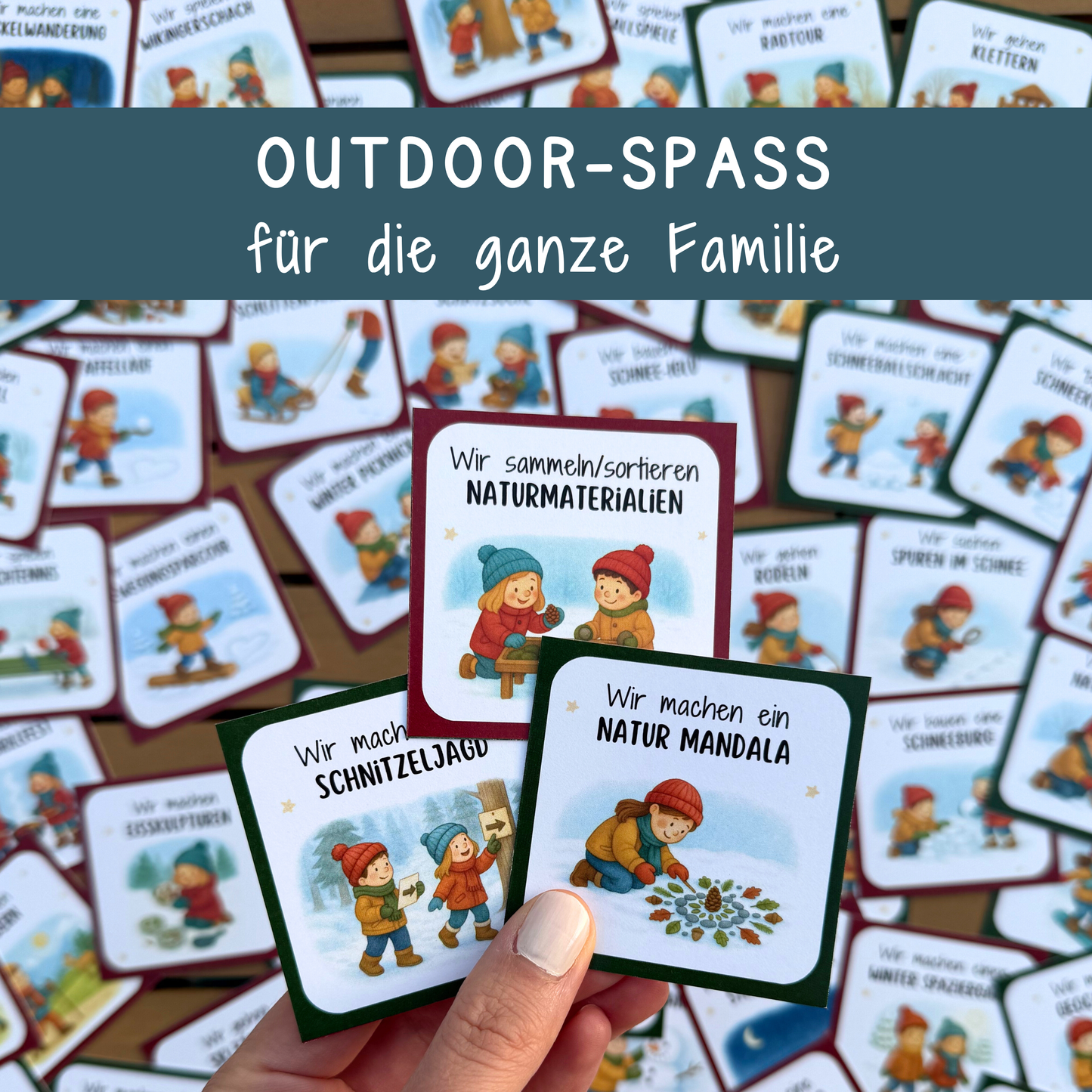 ❄️☃️ Mini-Adventskalender „Outdoor-Abenteuer“ | 48 Ideen für Kinder & Familien | Zeit statt Zeug | PDF zum Ausdrucken