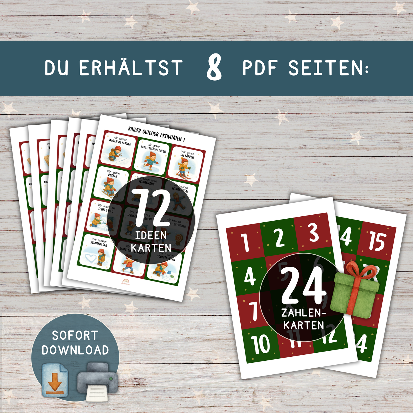 ❄️☃️ Mini-Adventskalender „Outdoor-Abenteuer“ | 48 Ideen für Kinder & Familien | Zeit statt Zeug | PDF zum Ausdrucken