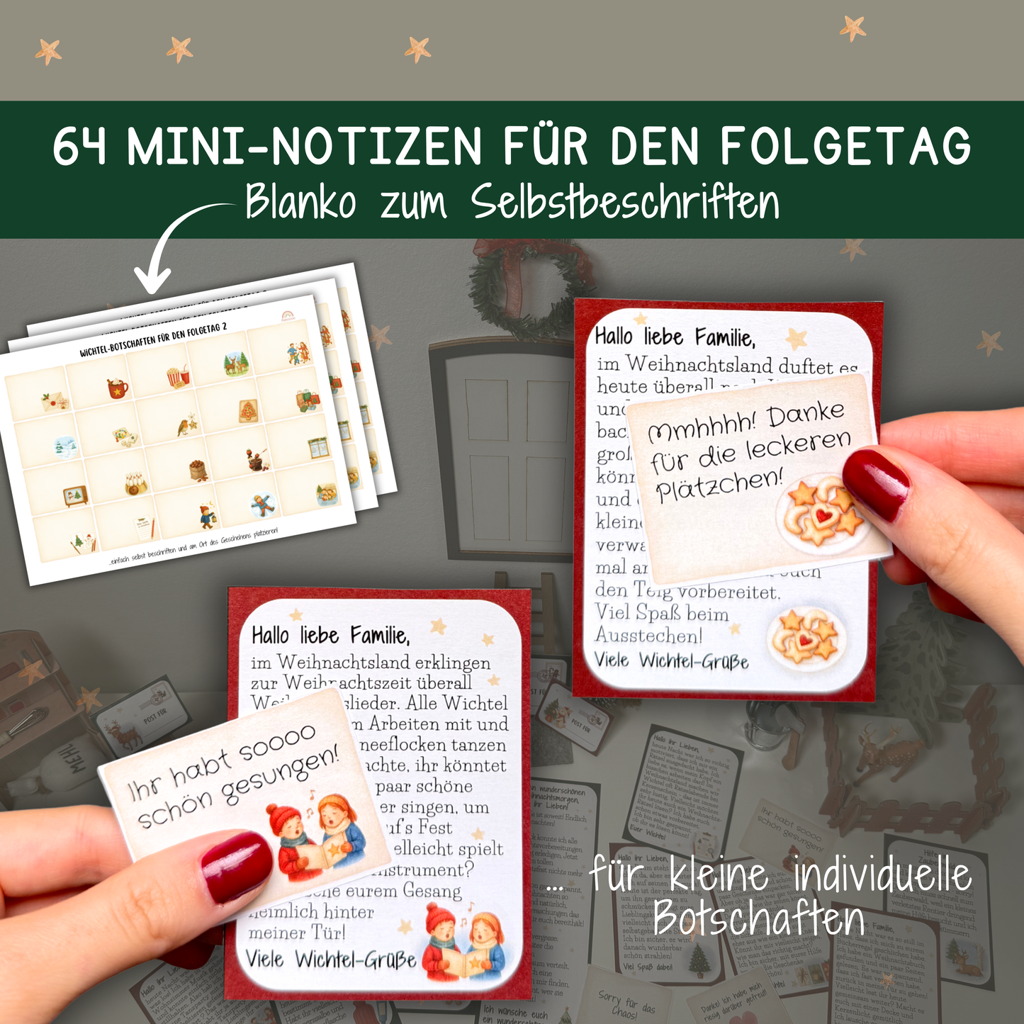 🎄 Wichtelzauber XXL – 76 liebevolle Wichtelbriefe für 64 Familien-Aktivitäten