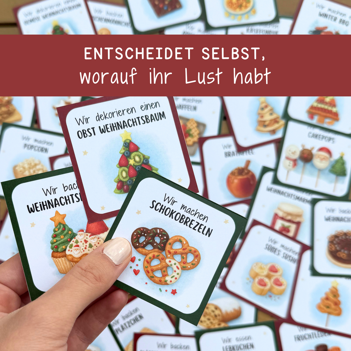 👩‍🍳🍪 Mini-Adventskalender „Backen & Kochen“ | 48 Ideen für Kinder & Familien | Zeit statt Zeug | PDF zum Ausdrucken