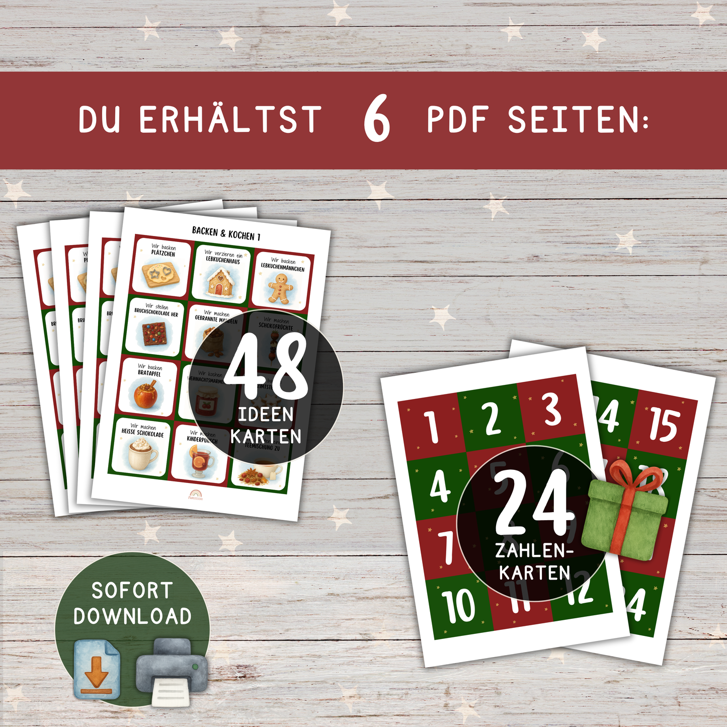 👩‍🍳🍪 Mini-Adventskalender „Backen & Kochen“ | 48 Ideen für Kinder & Familien | Zeit statt Zeug | PDF zum Ausdrucken